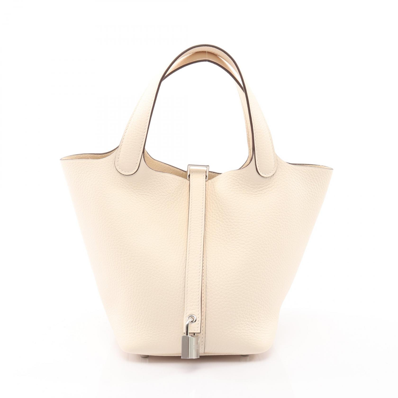 エルメス HERMES ピコタンロックPM ハンドバッグ バッグ レザー トリヨンクレマンス トリヨンクレマンス ナタ K刻印(2025年製造) レディース アイボリー系 【中古】