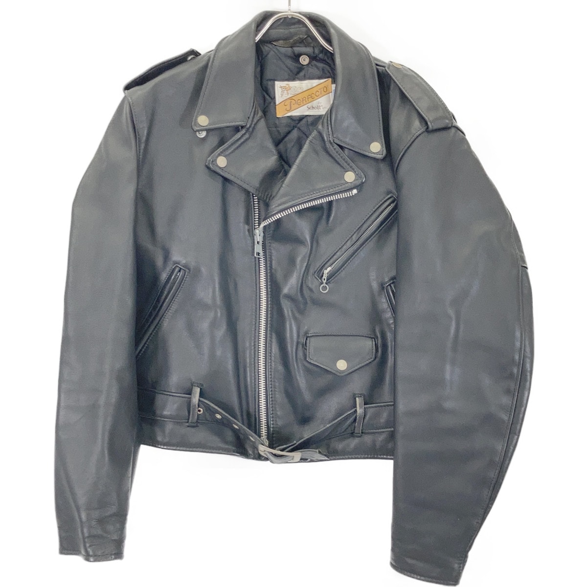 ショット 618 ブラック バイカー後期タグ USA製 ダブルライダースジャケット 44