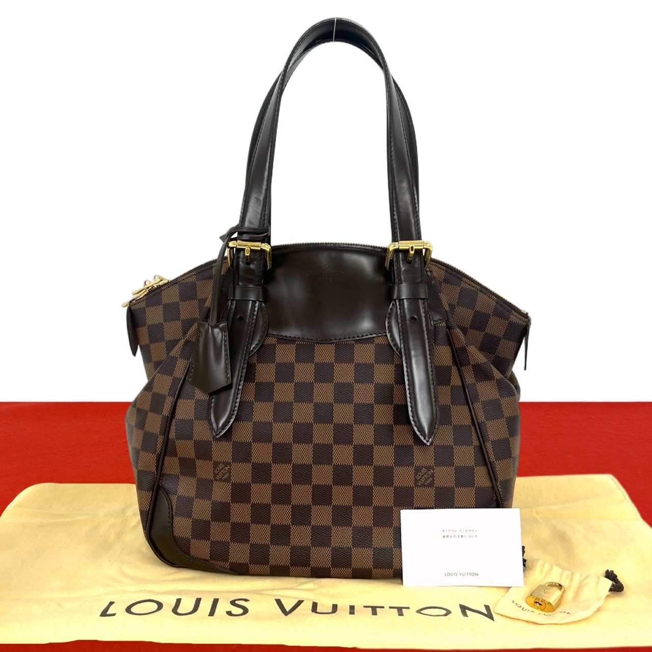 LOUIS VUITTON ルイヴィトン ヴェローナMM ダミエ レザー PVC ハンドバッグ ブラウン
 71934