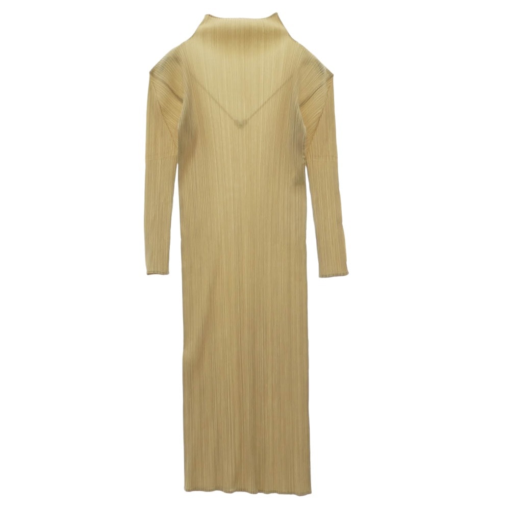 PLEATS PLEASE プリーツプリーズ イッセイミヤケ ワンピース 00AW PP04-JH632 プリーツ ハイネック ロング ワンピース ベージュ系 2【中古】