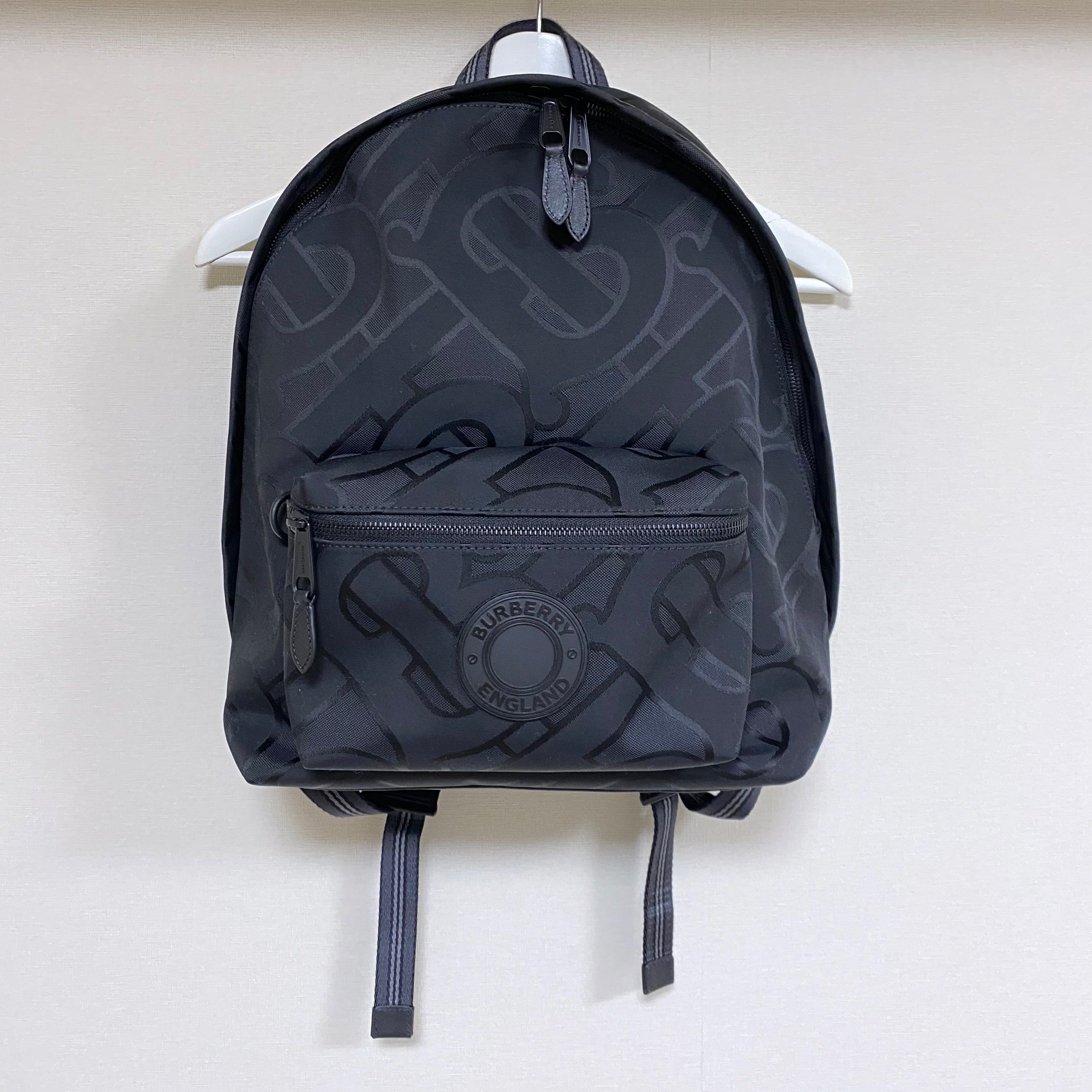 Burberry Monogram Recycled Polyester Jacquard Backpack "Black"