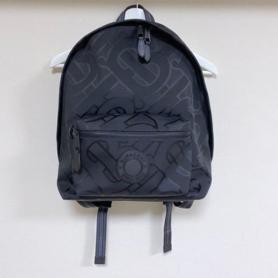 Burberry Monogram Recycled Polyester Jacquard Backpack "Black"