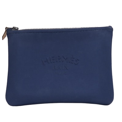 【中古】 エルメス ポーチ ネオバンPM ポリウレタン ポリアミド ネイビー 小物 レディース メンズ HERMES