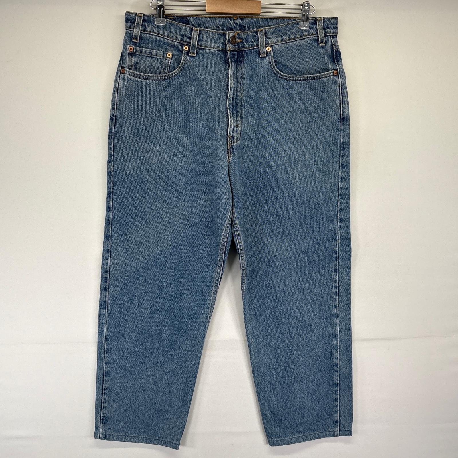 古着 90's/90年代 リーバイス Levi's USA製 デニムパンツ 550 テーパード バギー ジーンズ ジーパン 長ズボン 大きいサイズ w38 L30 ブルー メンズ