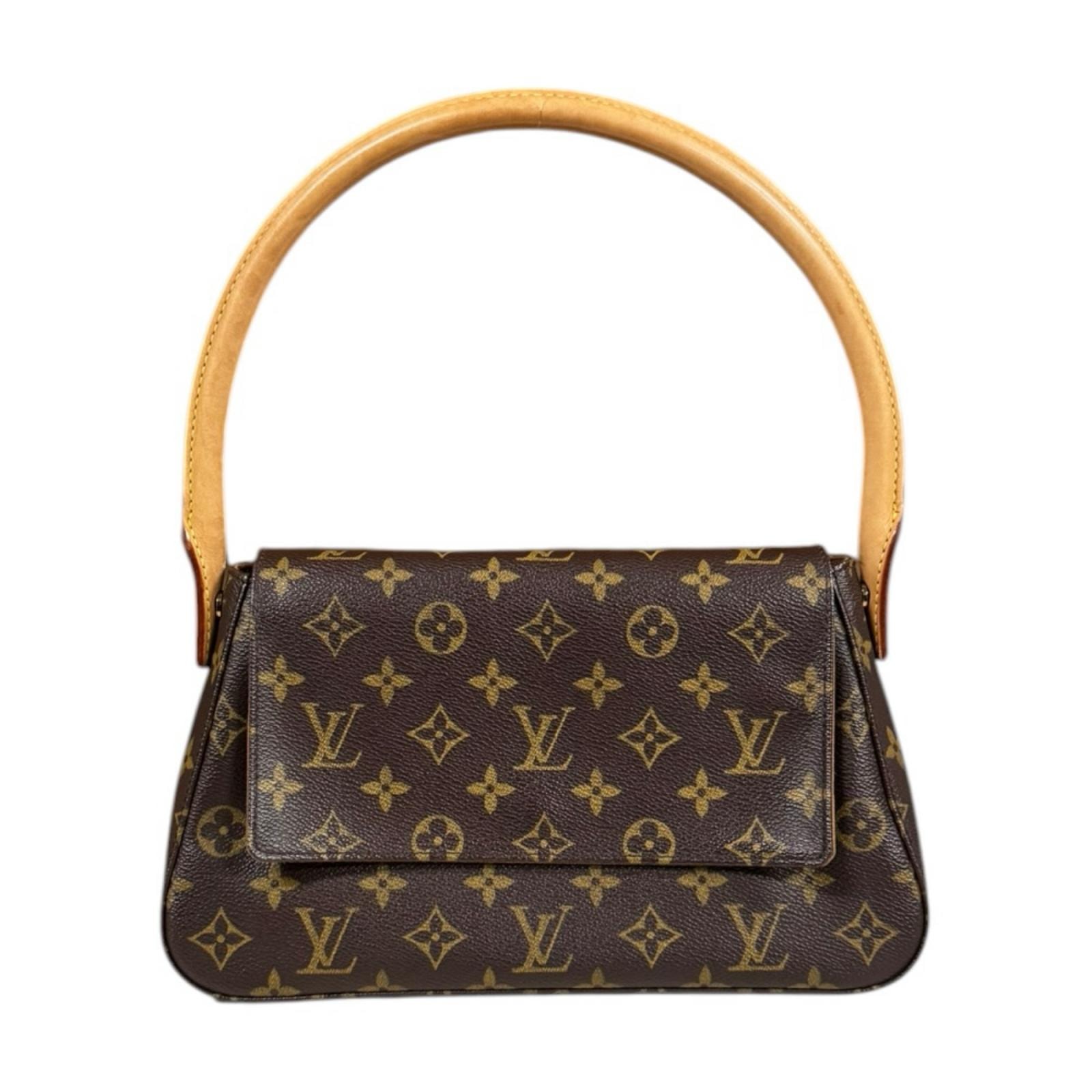 ルイヴィトン ミニルーピング モノグラム ハンドバッグ モノグラムキャンバス M51147 ブラウン レディース LOUIS VUITTON  中古