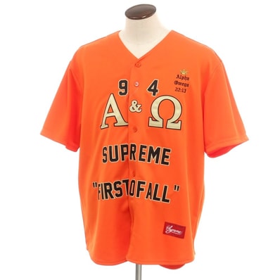 【中古】シュプリーム Supreme 2024年秋冬 Alpha Omega Baseball Jersey ベースボール 半袖シャツ オレンジ【サイズXL】【メンズ】