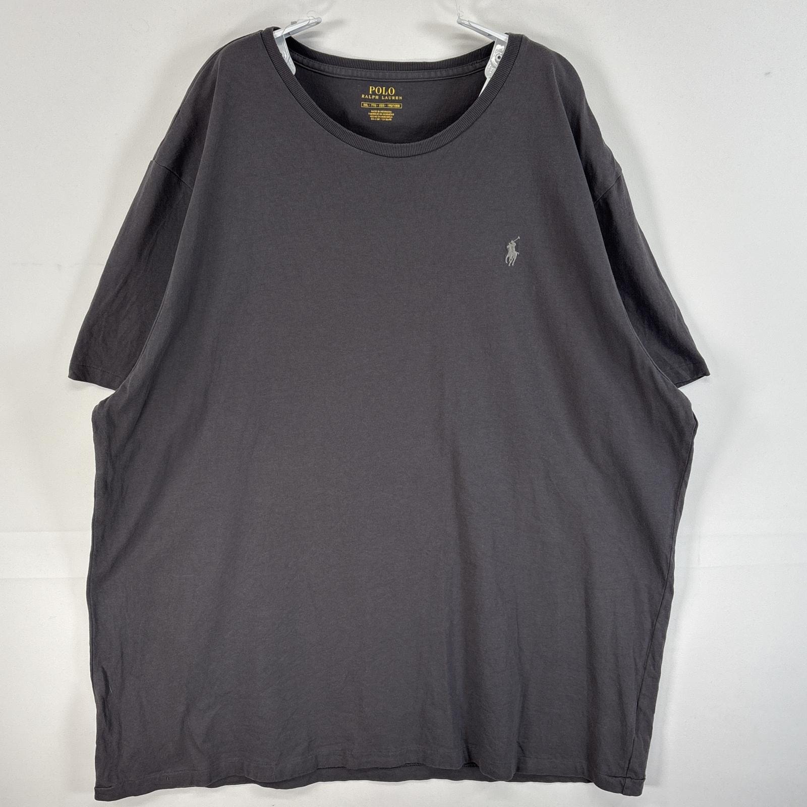 古着 ポロ・ラルフローレン POLO RALPH LAUREN 半袖Tシャツ ロゴ 刺繍 大きいサイズ クルーネック 14041  グレー 無地 メンズ