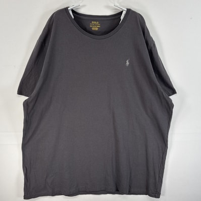 古着 ポロ・ラルフローレン POLO RALPH LAUREN 半袖Tシャツ ロゴ 刺繍 大きいサイズ クルーネック 14041 グレー 無地 メンズ