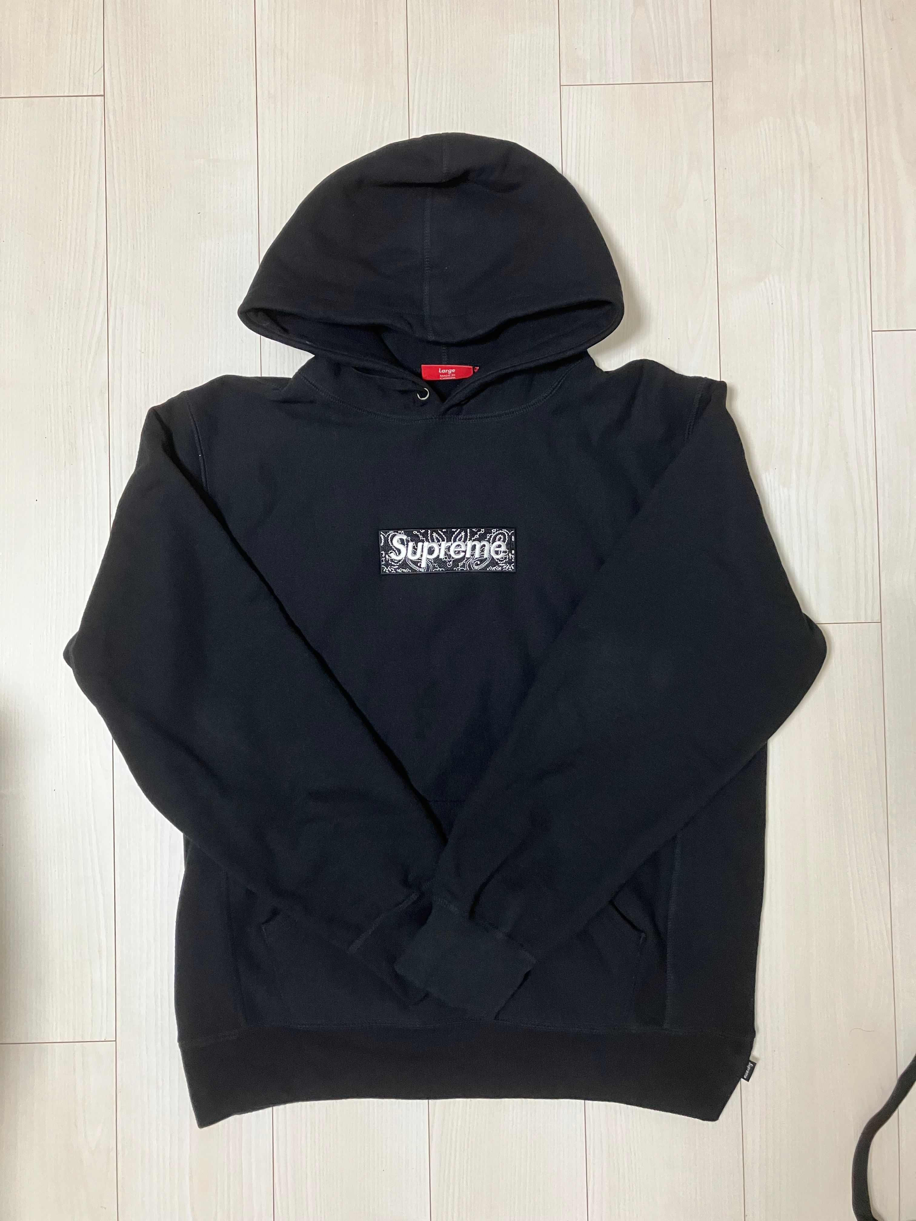 Supreme Bandana Box Logo Hooded Sweatshirt "Black"