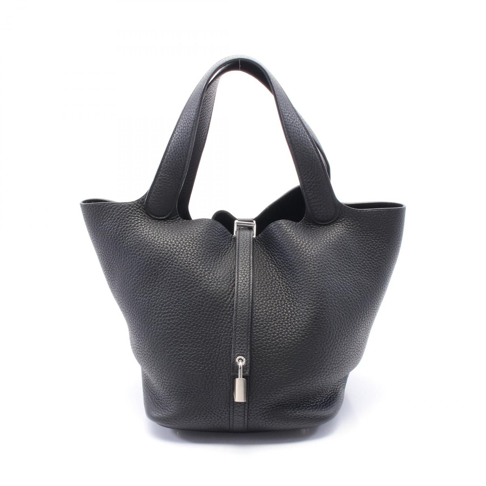 エルメス HERMES ピコタンロックMM ハンドバッグ バッグ レザー トリヨンクレマンス トリヨンクレマンス ブラック(エルメス) C刻印(2018年製造) レディース ブラック系 【中古】