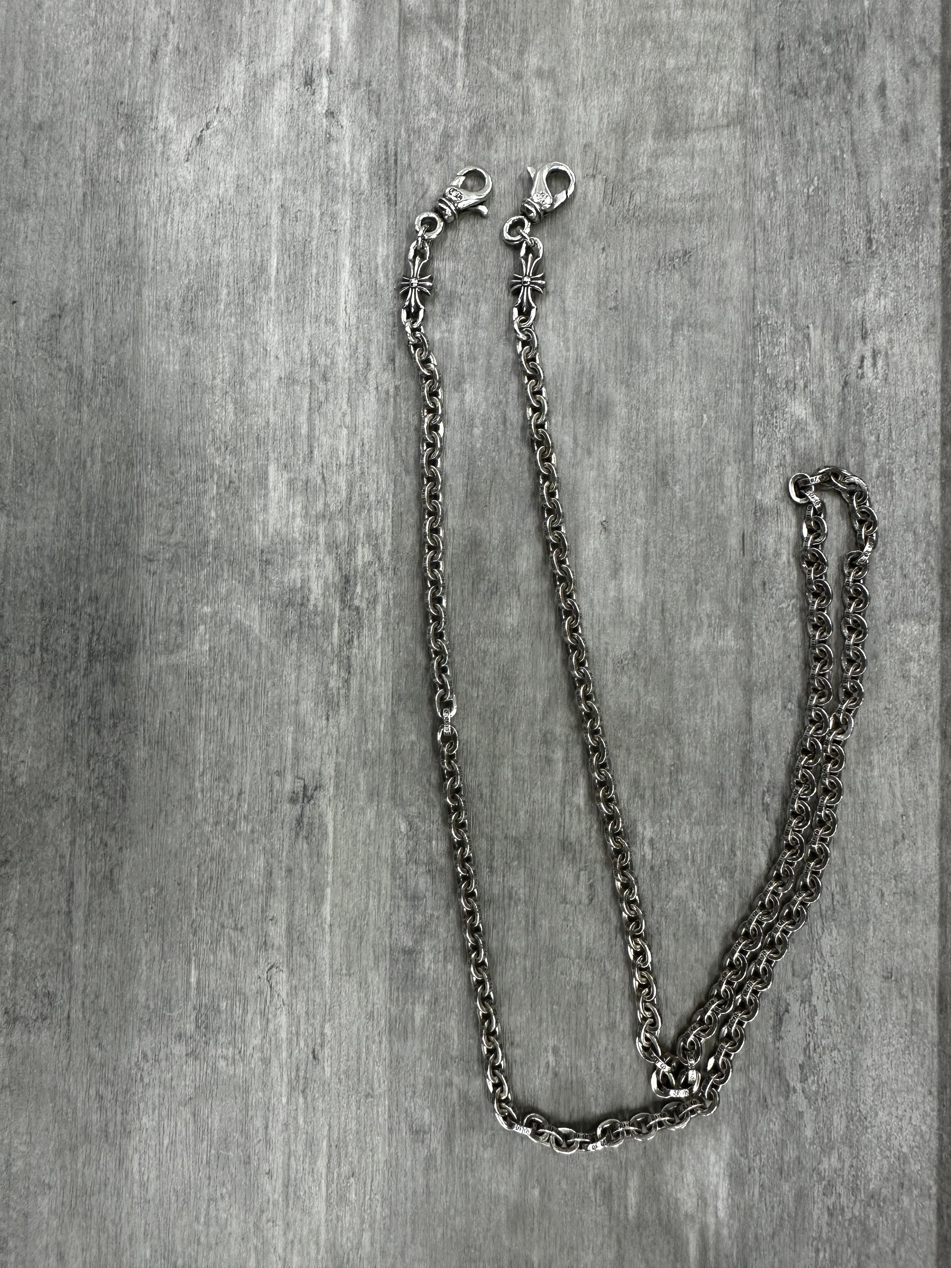 Chrome Hearts 2 Clip Mask Paper Chain "Silver"