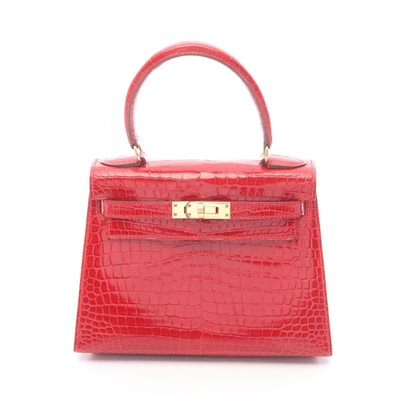 エルメス HERMES ミニケリー ブレイズ ハンドバッグ バッグ エキゾチックレザー ポロサスリセ □A刻印(1997年製造) レディース レッド系 【中古】