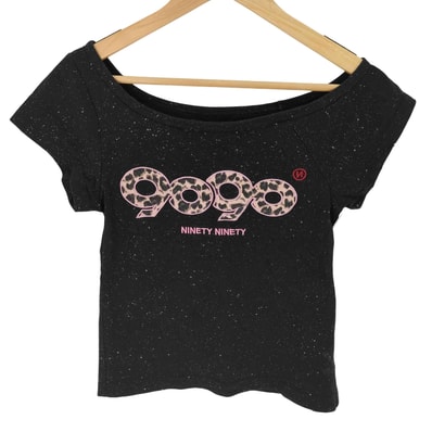 OG Logo Of f Shoulder Glitter Tee【1143769699135】