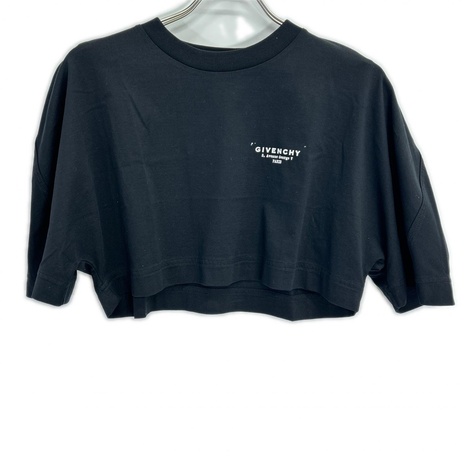 ジバンシー BW70FKP75N 25AW ブラック クロップドロゴプリントTシャツ S