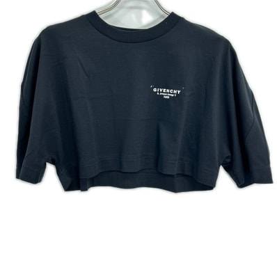 ジバンシー BW70FKP75N 25AW ブラック クロップドロゴプリントTシャツ S