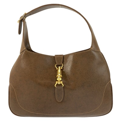 美品 GUCCI グッチ ヴィンテージ ジャッキー ブラウン ゴールド金具 レザー ショルダーバッグ ハンドバッグ 602849 【中古】