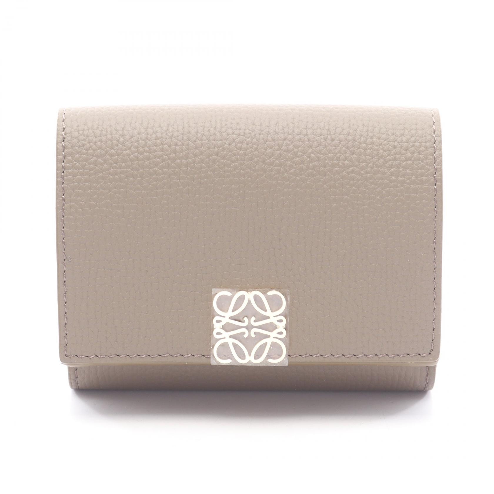 ロエベ LOEWE アナグラム トライフォールド ウォレット 三つ折り財布 財布 レザー レディース グレー系 C821TR2X163170 【新品】