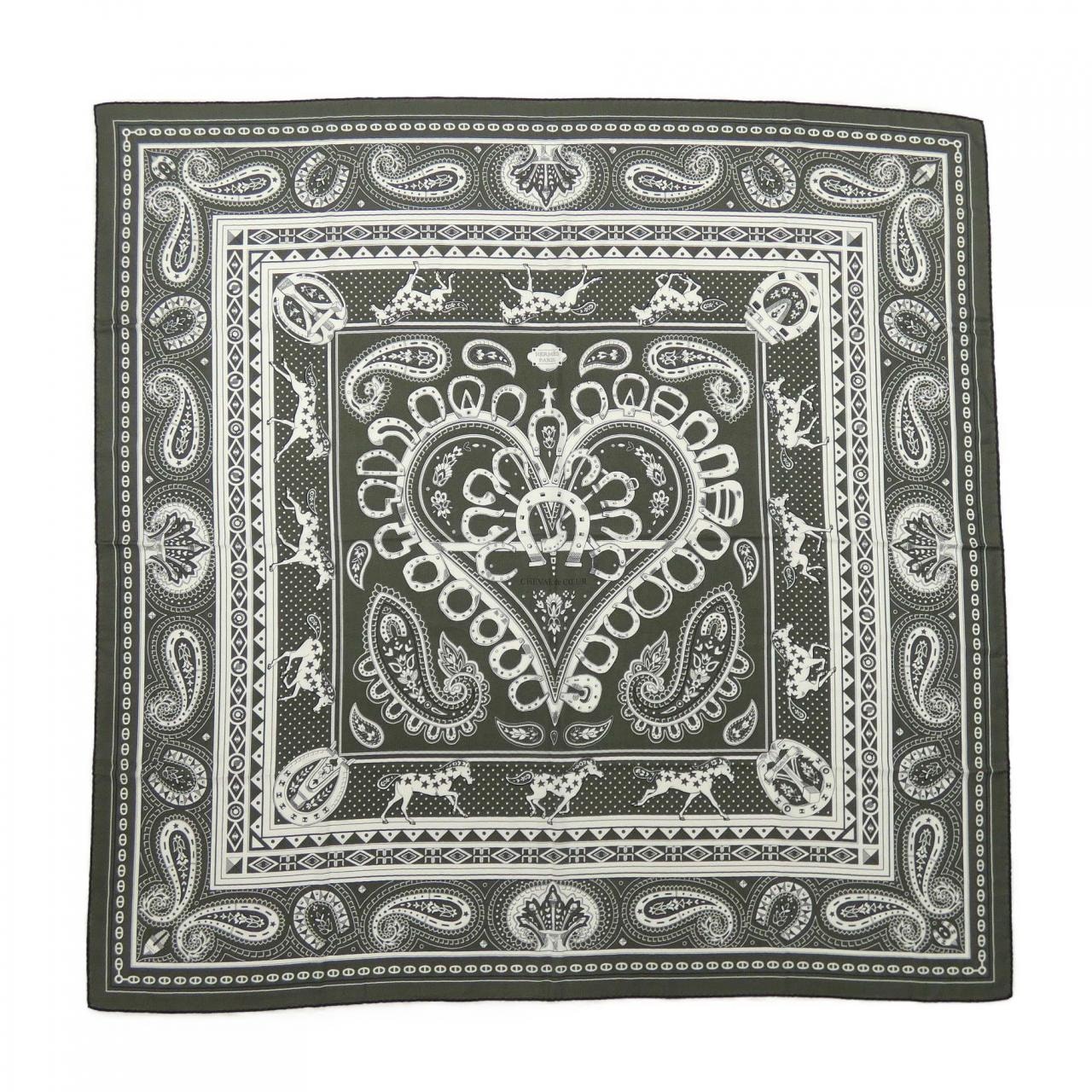 エルメス HERMES CHEVAL DE COEUR BANDANA H244259S カレジェアン140 ショール