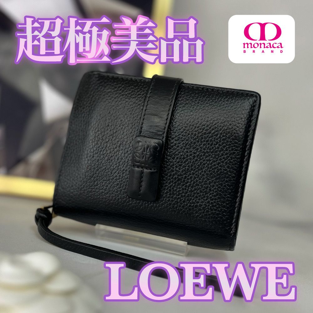 超極美品 LOEWE コンパクト ジップウォレット ソフトグレインカーフ