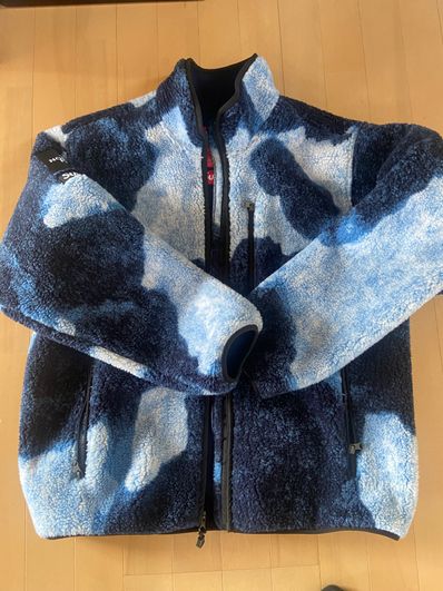 Supreme x The North Face Bleached Denim Print Fleece Jacket "Indigo"