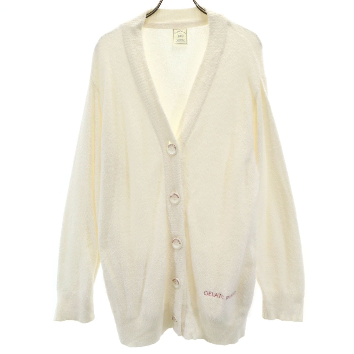 美品 gelato pique ジェラートピケ 長袖 カーディガン F ホワイト