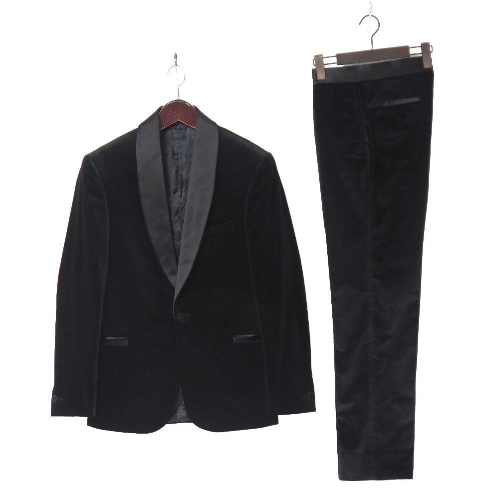 ■美品■VERSACE ヴェルサーチ スーツ サイズ44 ベロア ベルベット ブレザー シングル ジャケット スラックス イタリア製 ブランド古着【中古】20251225/RA6973