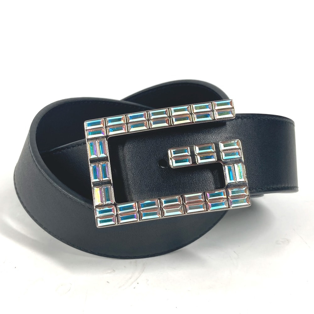 グッチ GUCCI GG ロゴ クリスタル 550106 スパンコール ズボン用ベルト ベルト レザー ブラック
