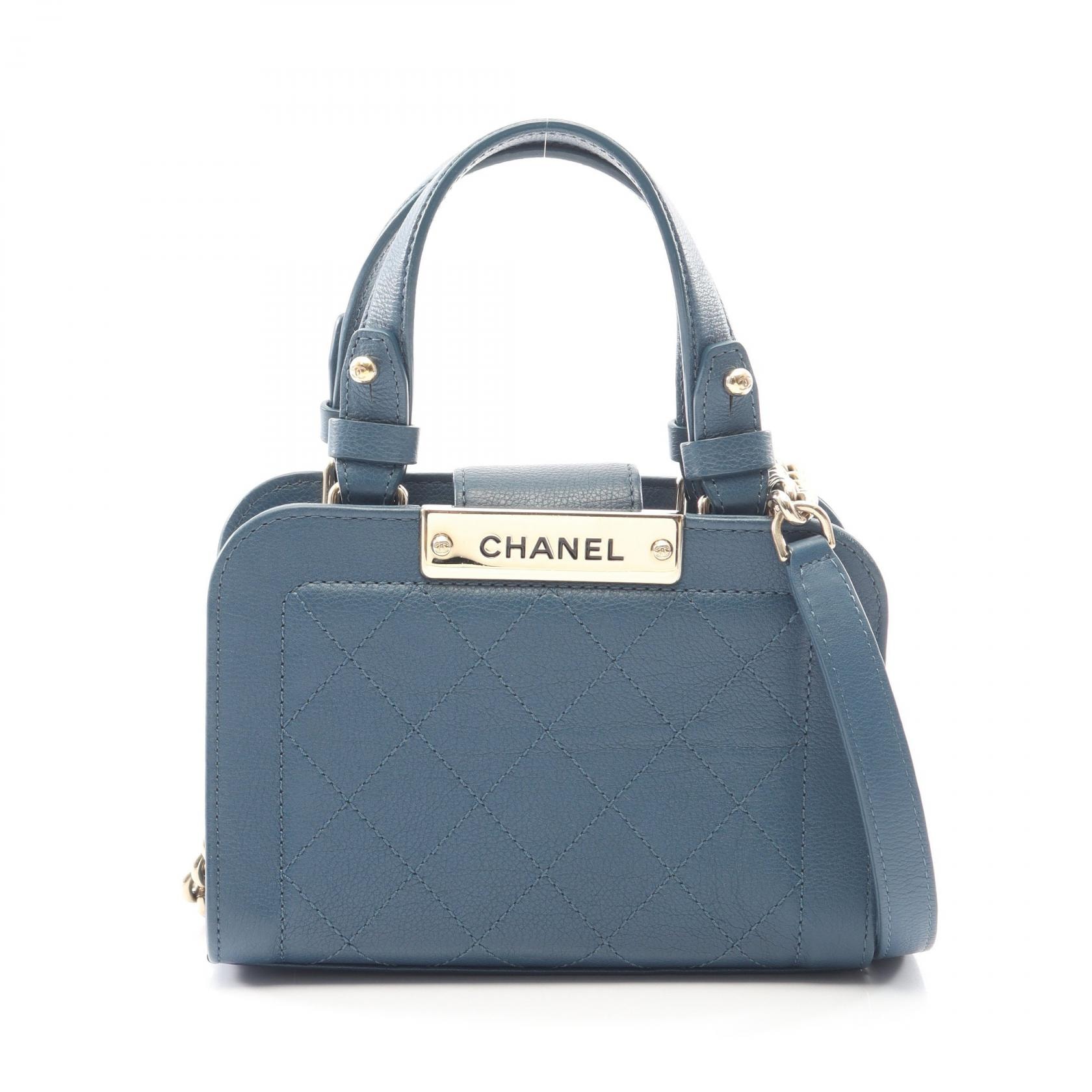 シャネル CHANEL マトラッセ 2WAY ショルダーバッグ バッグ レザー レディース ブルー系 A93731 【中古】