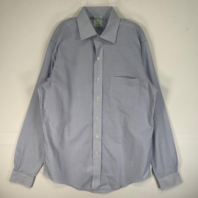 古着 ブルックスブラザーズ Brooks Brothers 長袖シャツ CLASSIC 胸ポケ M ブルー系 チェック メンズ