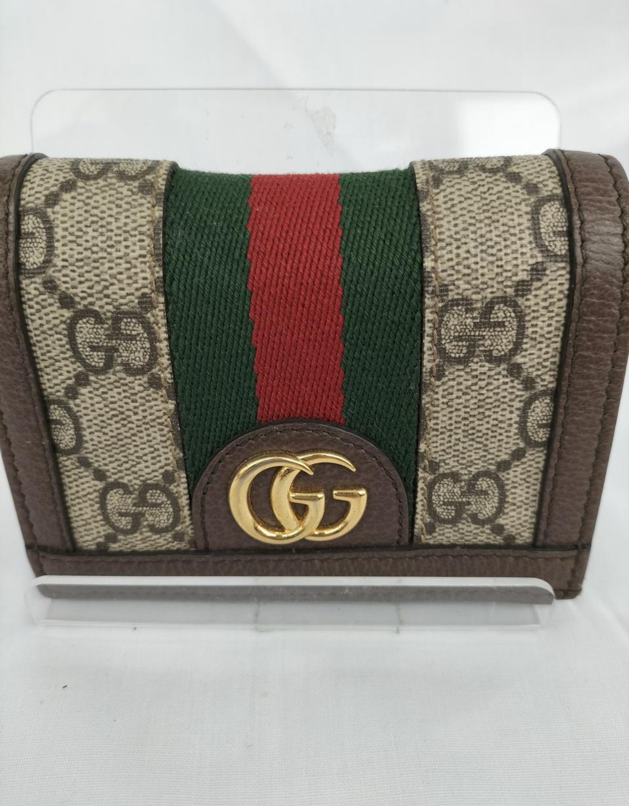 GUCCI GG Supreme Ophidia GG Card Case Wallet "Beige/Ebony"