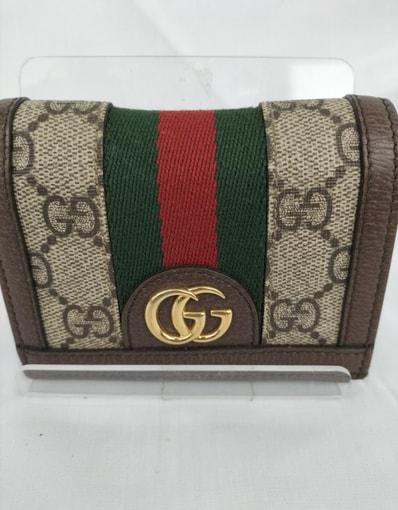 GUCCI GG Supreme Ophidia GG Card Case Wallet "Beige/Ebony"