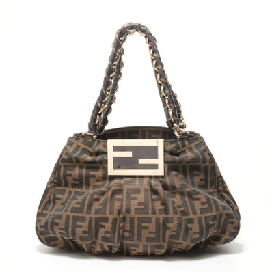 フェンディ FENDI ズッカ キャンバス チェーン ショルダーバッグ【中古】