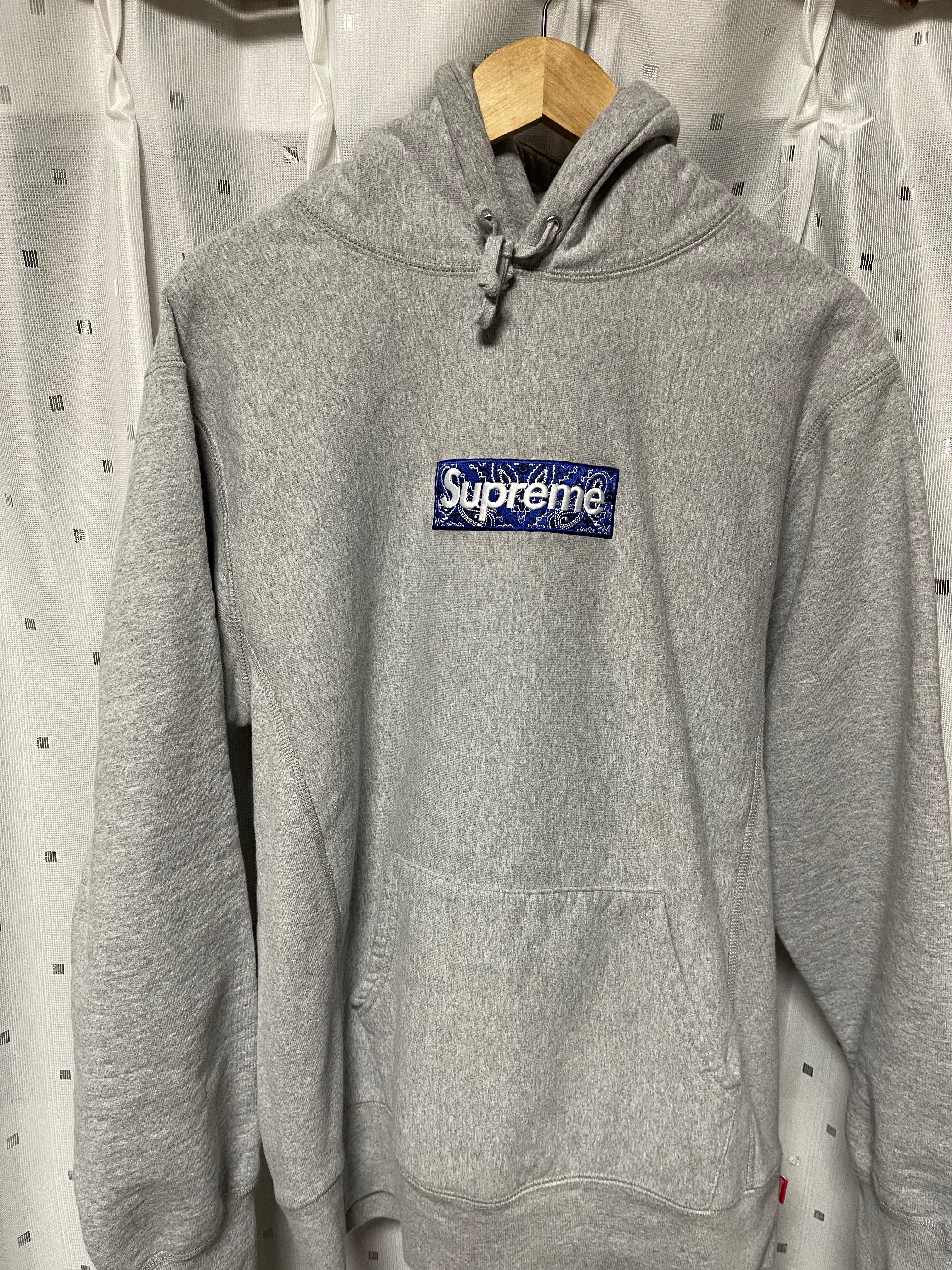 Supreme Bandana Box Logo Hooded Sweatshirt "Grey"