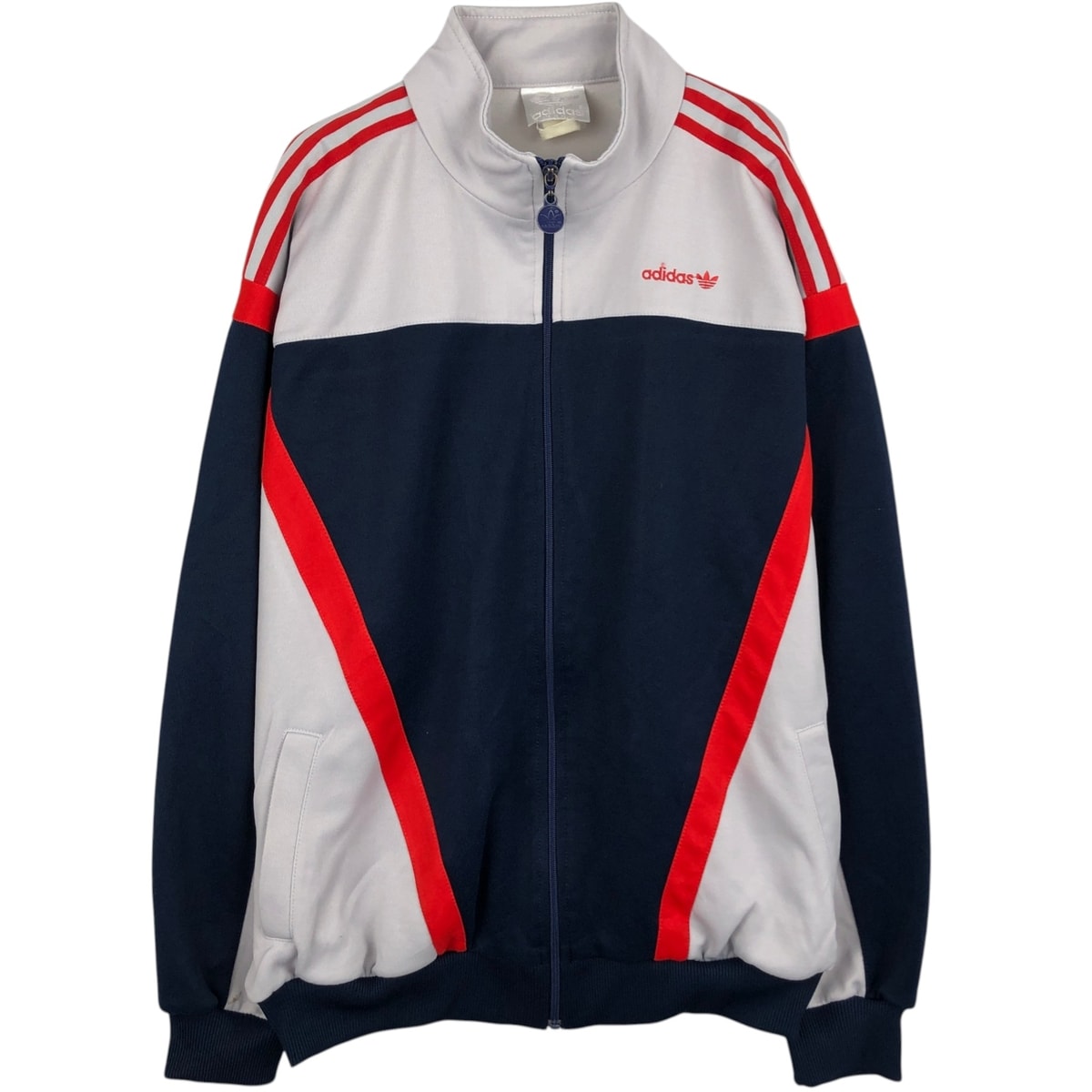 古着 80年代 アディダス adidas トレフォイルロゴ ジャージ トラックジャケット メンズXL相当/eaa619893