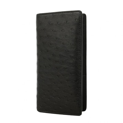 【6fd5278】ルイヴィトン 長財布 エキゾチック ポルトフォイユブラザ N92162 オーストリッチ ブラック【中古】メンズ