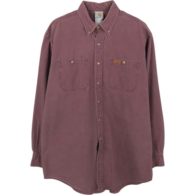 古着 カーハート Carhartt 長袖 ボタンダウン ワークシャツ メンズXL相当/eaa666591