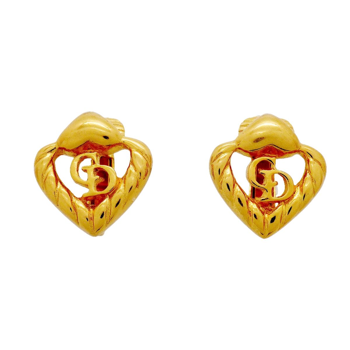 ★SALE【6jhb0112】クリスチャンディオール イヤリング CDロゴ GPメッキ ゴールド【中古】レディース