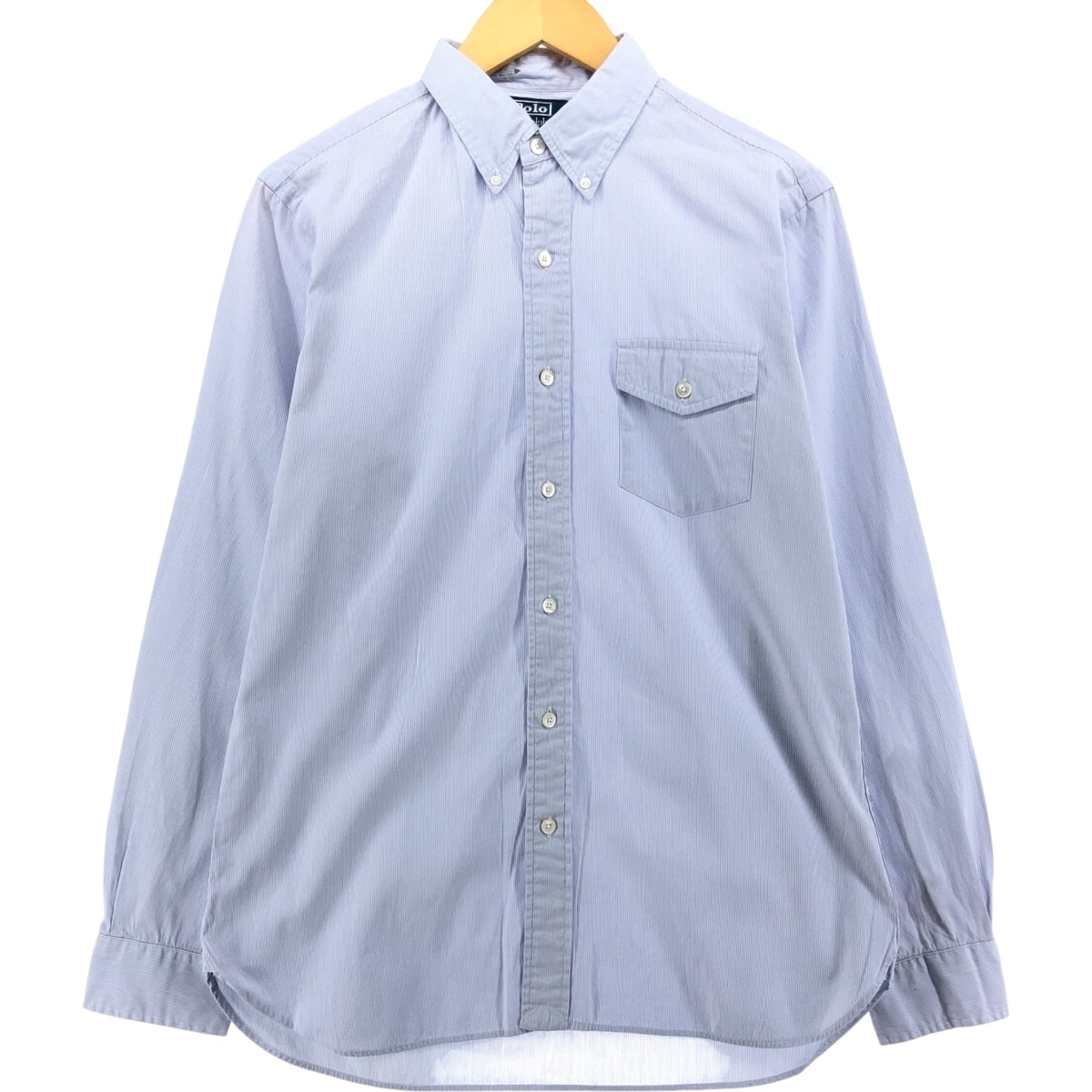 古着 ラルフローレン Ralph Lauren POLO by Ralph Lauren 長袖 ボタンダウンストライプシャツ メンズM相当/eaa540757