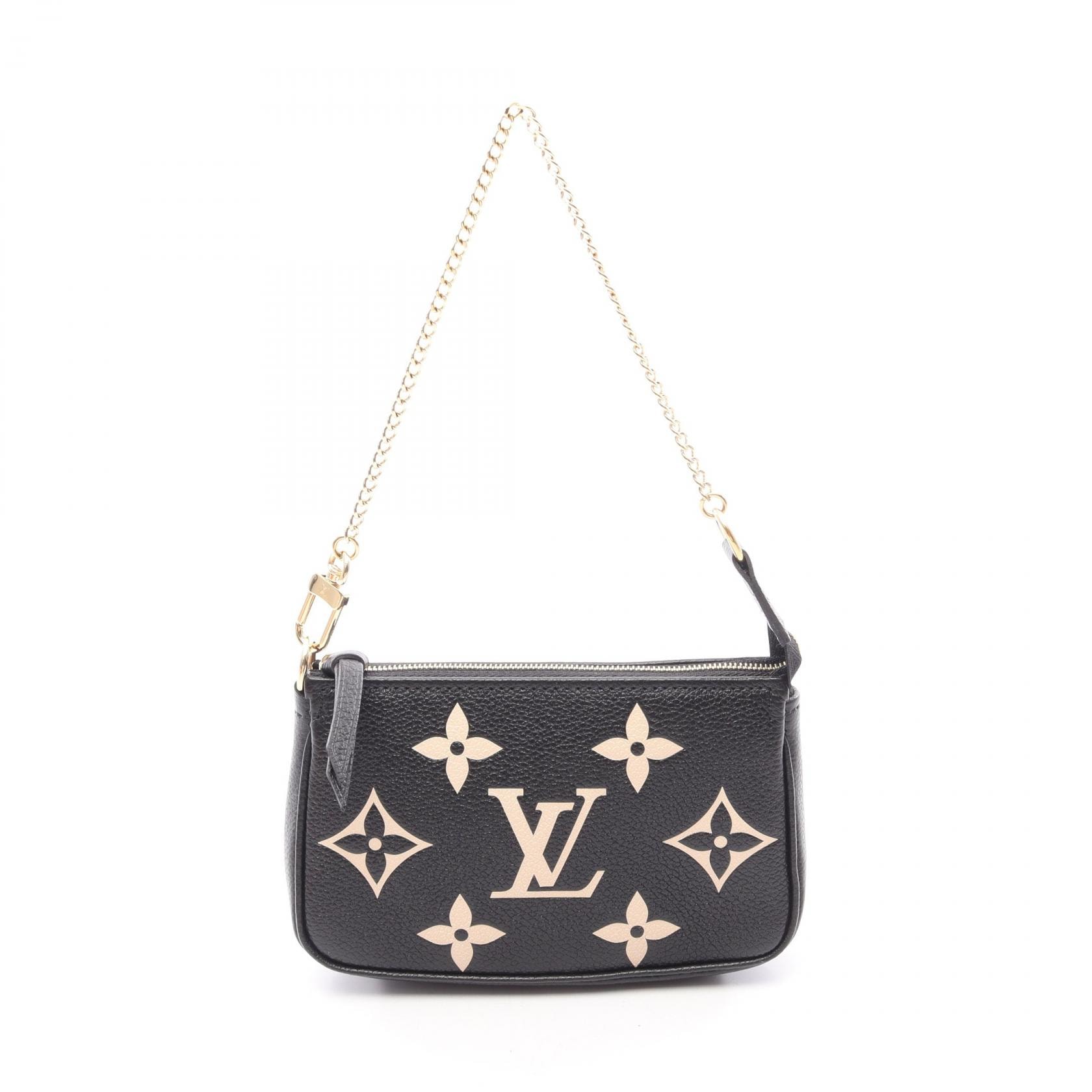 ルイ・ヴィトン LOUIS VUITTON ミニ ポシェット アクセソワール バイカラー モノグラムアンプラント ハンドバッグ バッグ レザー レディース ブラック系 M80732 【中古】
