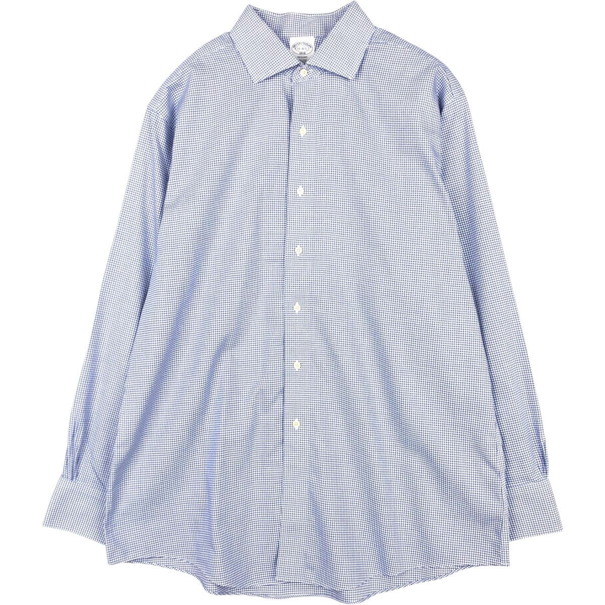 古着 ブルックスブラザーズ Brooks Brothers 1818 REGENT ワイドカラー 長袖 コットンチェックシャツ メンズXL相当/eaa673024