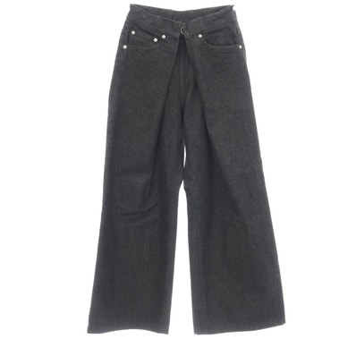 【中古】ジョンローレンスサリバン JOHN LAWRENCE SULLIVAN コットン ワイド デニムパンツ ジーンズ ブラック【サイズS】【レディース】
