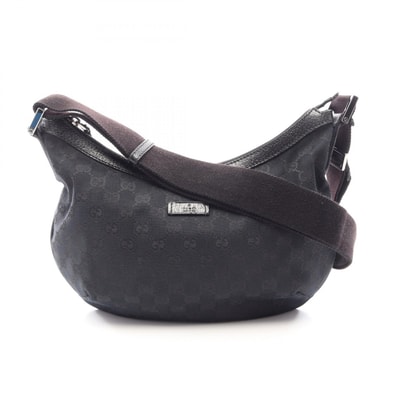 グッチ GUCCI GGキャンバス ショルダーバッグ バッグ キャンバス レザー レディース ブラック系 181092 【中古】