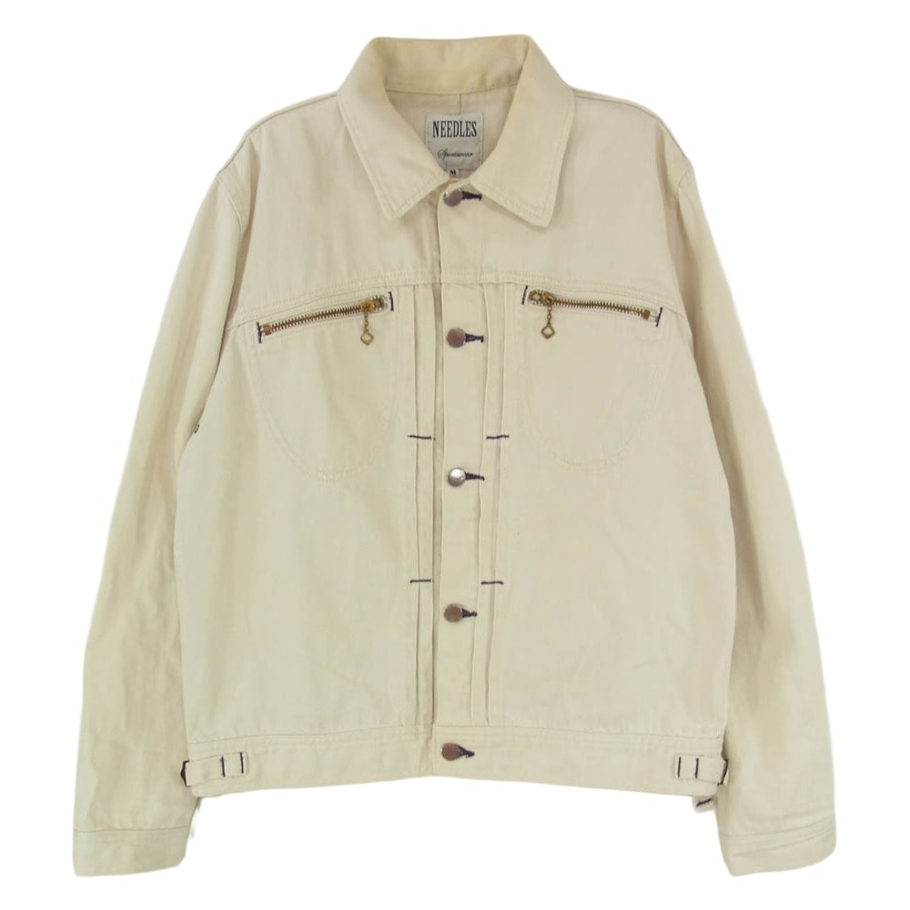 Needles ニードルス デニム コットン 日本製 トラッカー ジャケット オフホワイト系 M【中古】