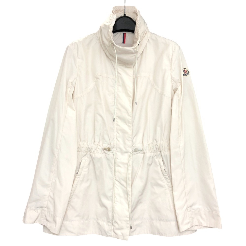 モンクレール MONCLER OCRE オークル アパレル ジップアップ ペプラム スプリングコート 薄手 アウター ジャケット ナイロン ホワイト