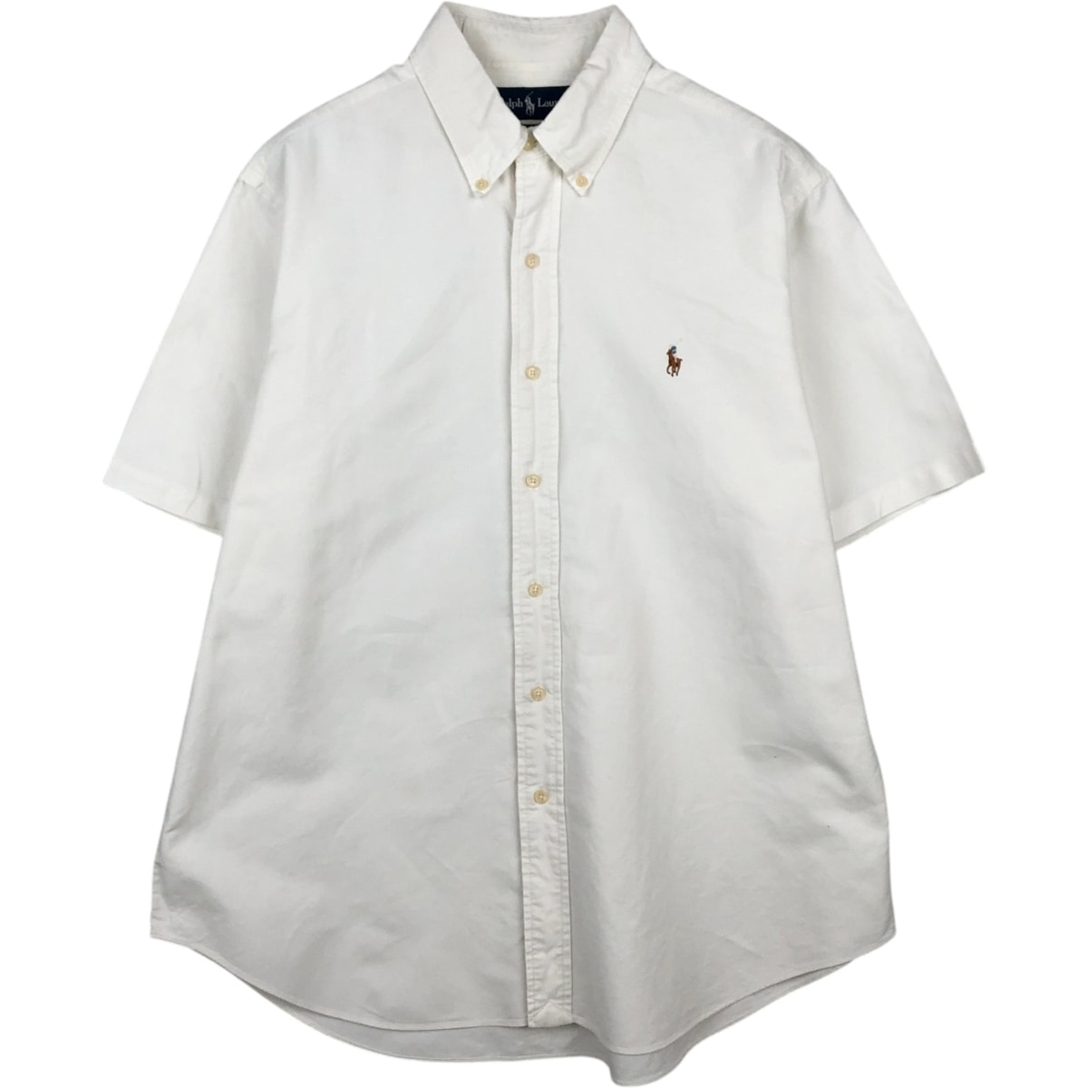 古着 ラルフローレン Ralph Lauren CLASSIC FIT 半袖 ボタンダウンシャツ メンズL相当/eaa641030