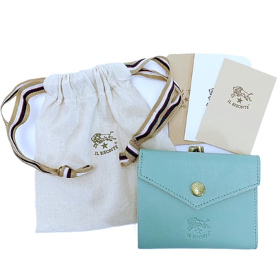 IL BISONTE イルビゾンテ 2つ折り財布 レザー グリーン 袋有