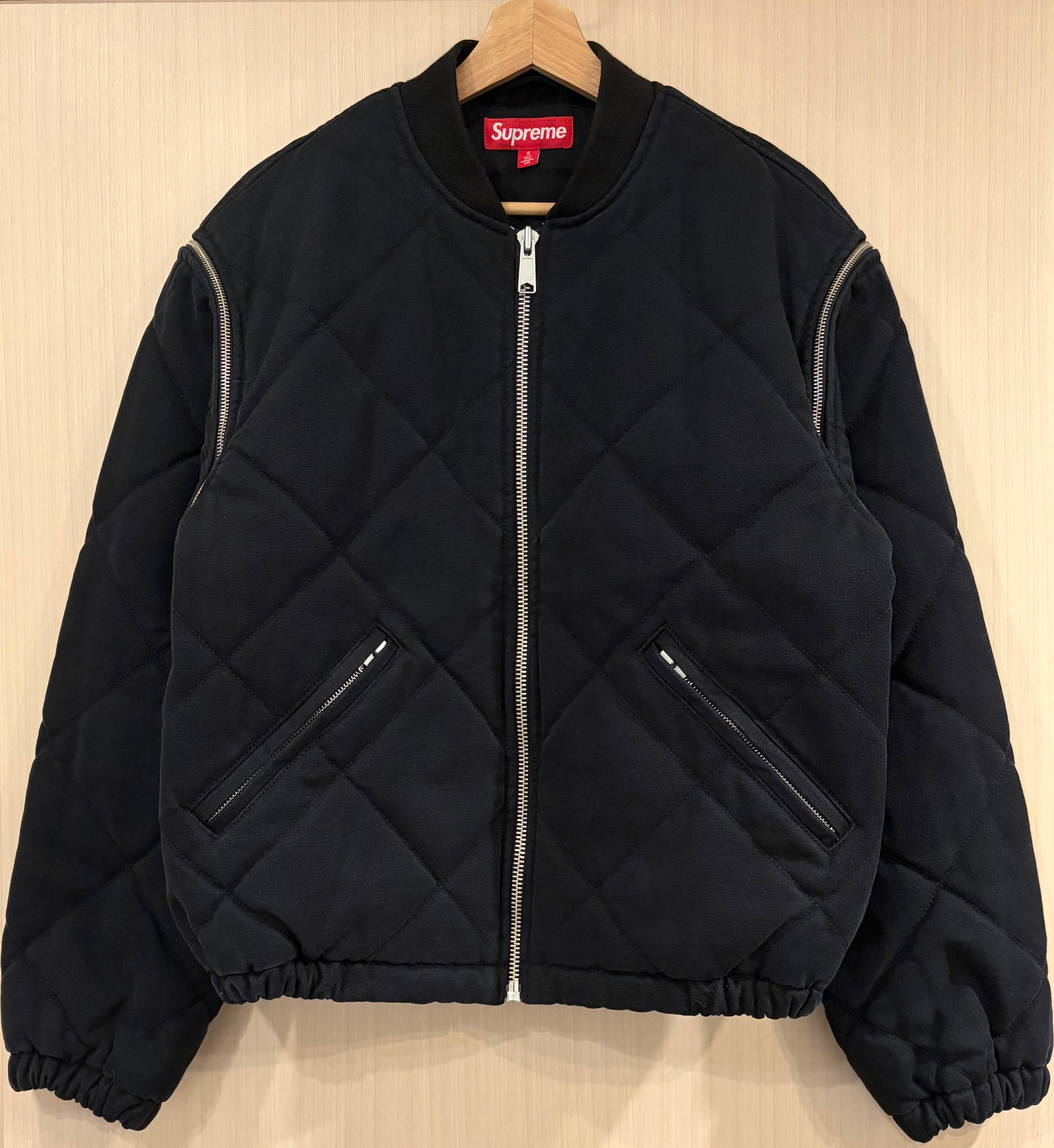 Supreme Zip-Off Sleeve Quilted Bomber Jacket 