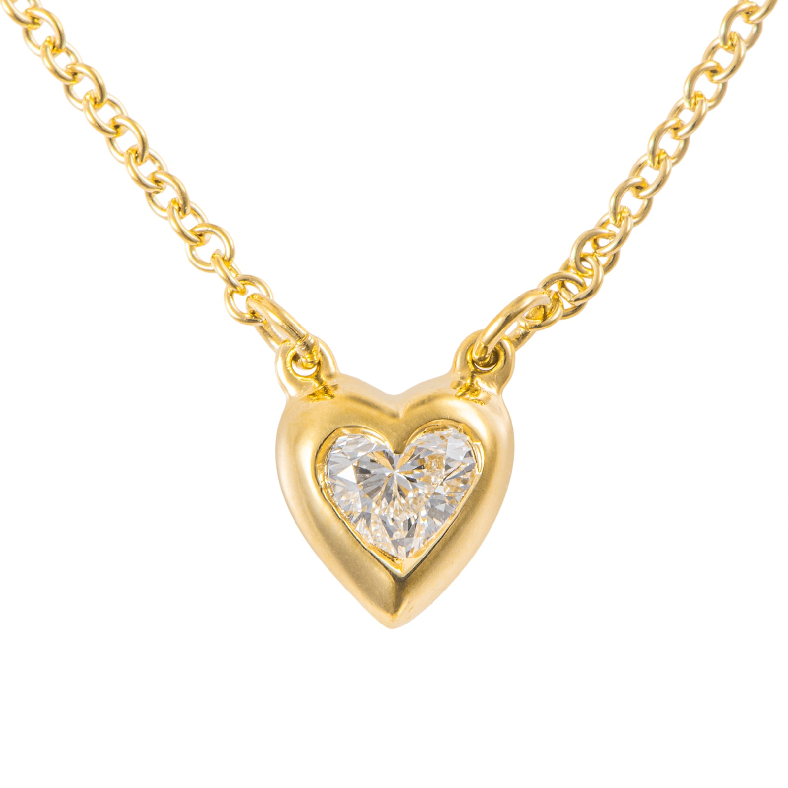 TIFFANY&Co. ティファニー ダイヤモンド バイ ザ ヤード ハート ネックレス エルサ・ペレッティ K18YG ダイヤモンド ゴールド【中古】