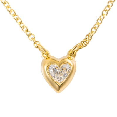 TIFFANY&Co. ティファニー ダイヤモンド バイ ザ ヤード ハート ネックレス エルサ・ペレッティ K18YG ダイヤモンド ゴールド【中古】
