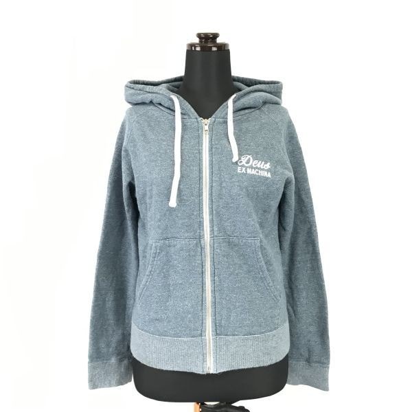 日本製/ロンハーマン取扱★DEUS EX MACHINA/デウスエクスマキナ【Mens size -XS/藍色】ジップアップ/スウェットパーカー/Jackets/Made in Japan◆BH158